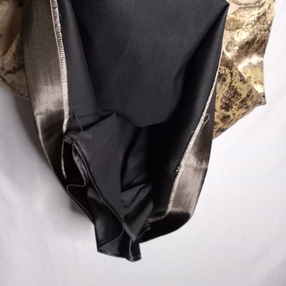 Tahari Women's Dress Gold/Brown Metallic Floral Sleeveless Sheath Knee Length 12 - Picture 6 of 10